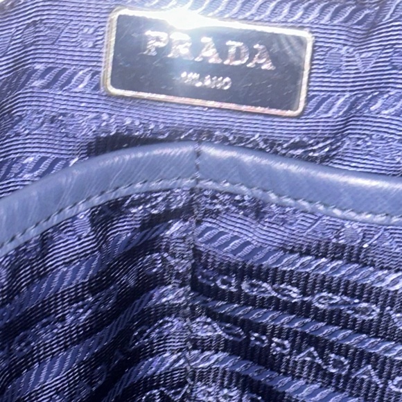 Prada Tessuto baby diaper bag, blue